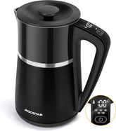 Waterkoker met temperatuurregeling - met LED - 1.7L - 2200W - Zwart